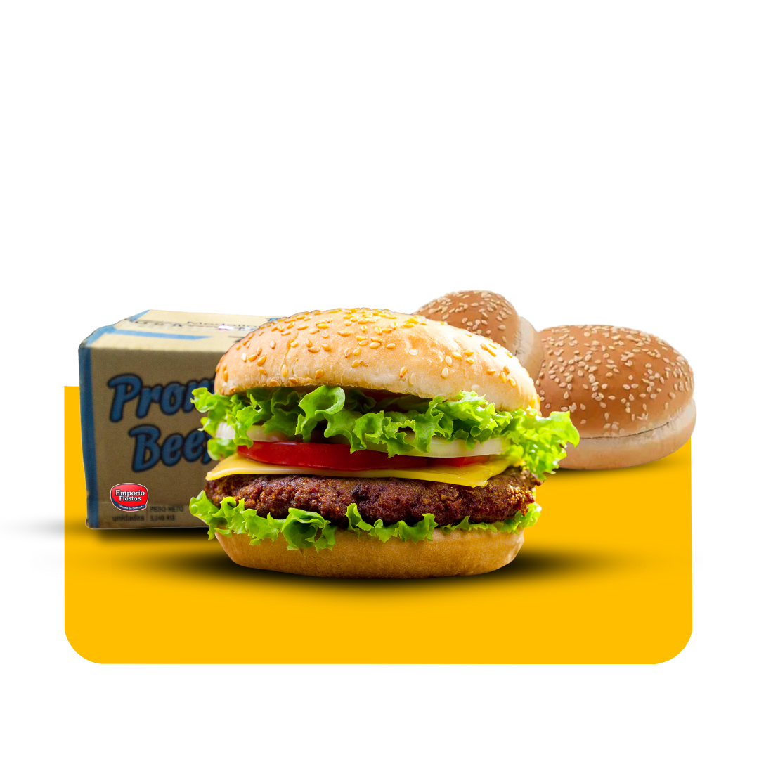 12 Hamburguesas 69 Grs Pronto beef + Pan Fargo