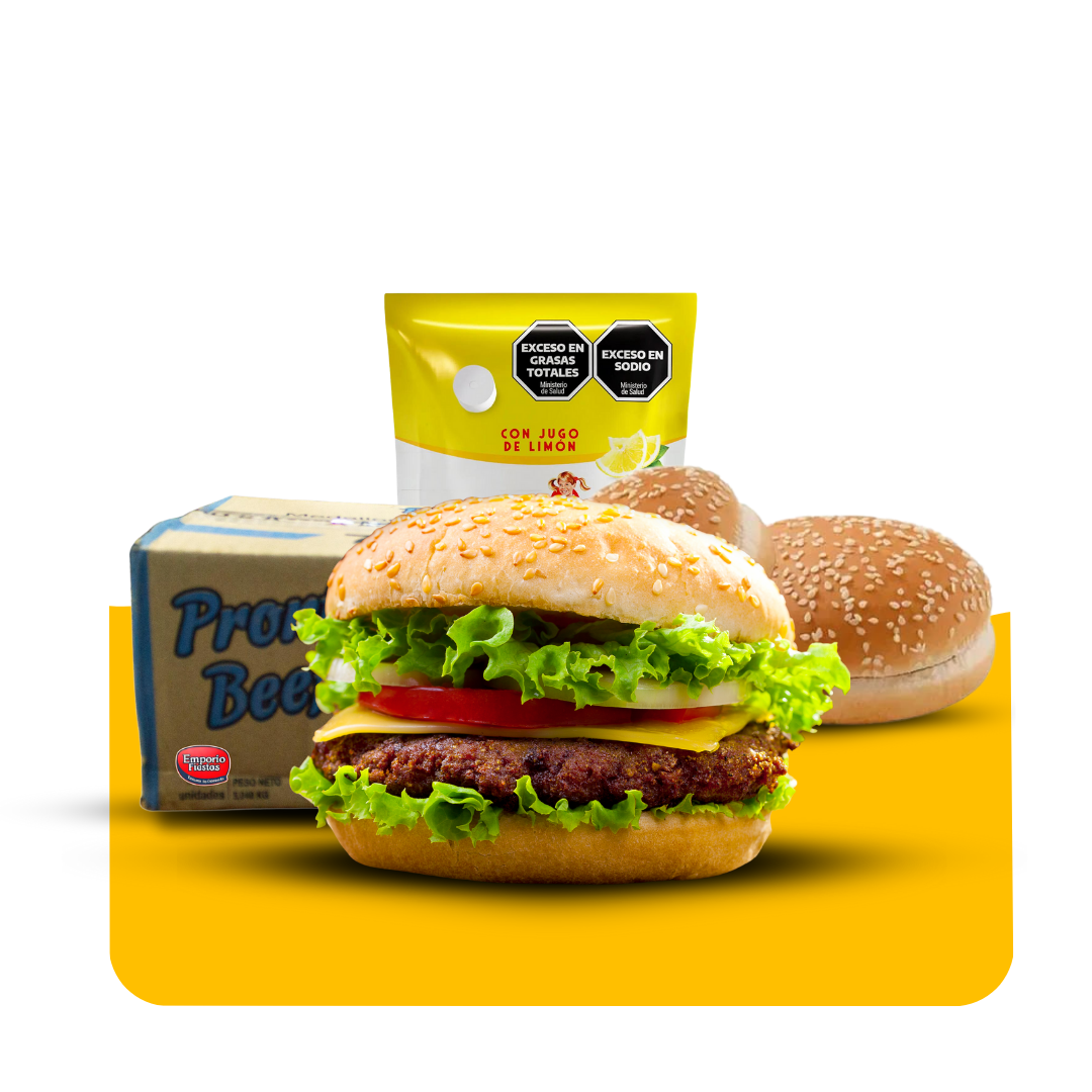 30 Hamburguesas 69 Grs Pronto beef + Pan Fargo