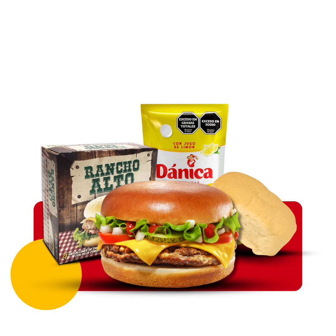 60 Hamburguesas 69  Grs Rancho alto + Pan