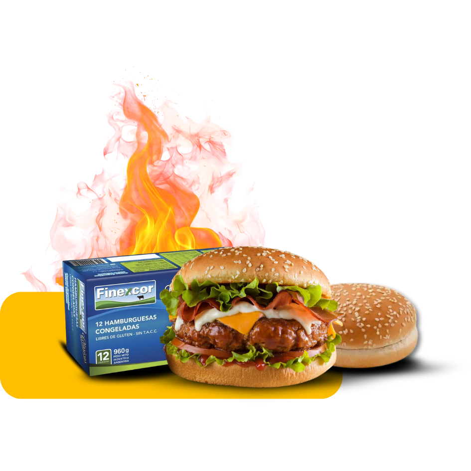 12 Hamburguesas 80Grs Finexcor + Pan Fargo