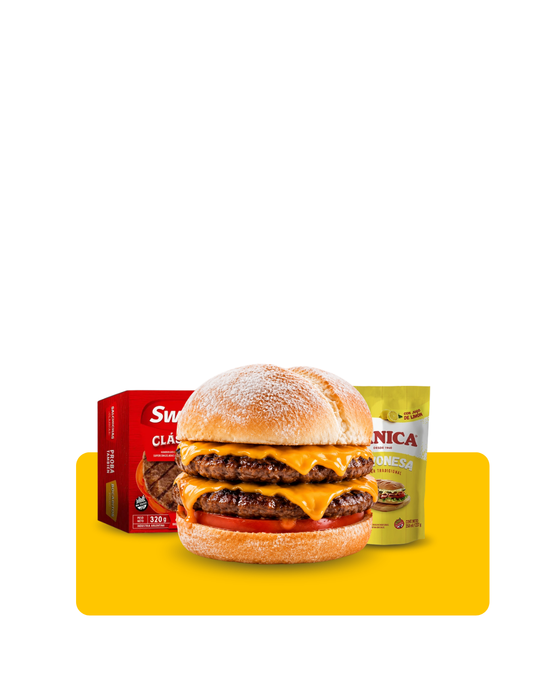 60 Hamburguesas 80 Grs Swift + Pan Fargo Artesano