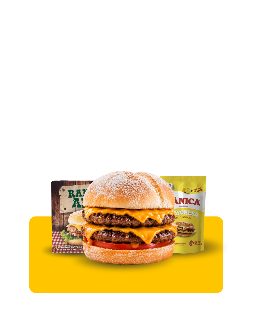 60 Hamburguesas 69 Grs Rancho alto + Pan Fargo Artesano