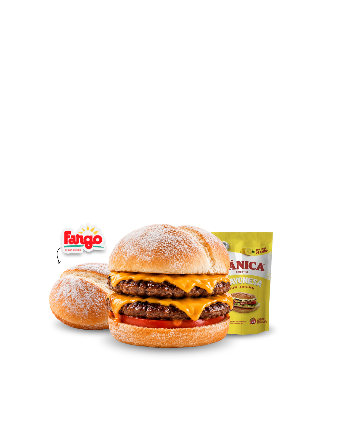 20 Maxi Hamburguesas 125 Grs Aquatro + Pan Fargo Artesano