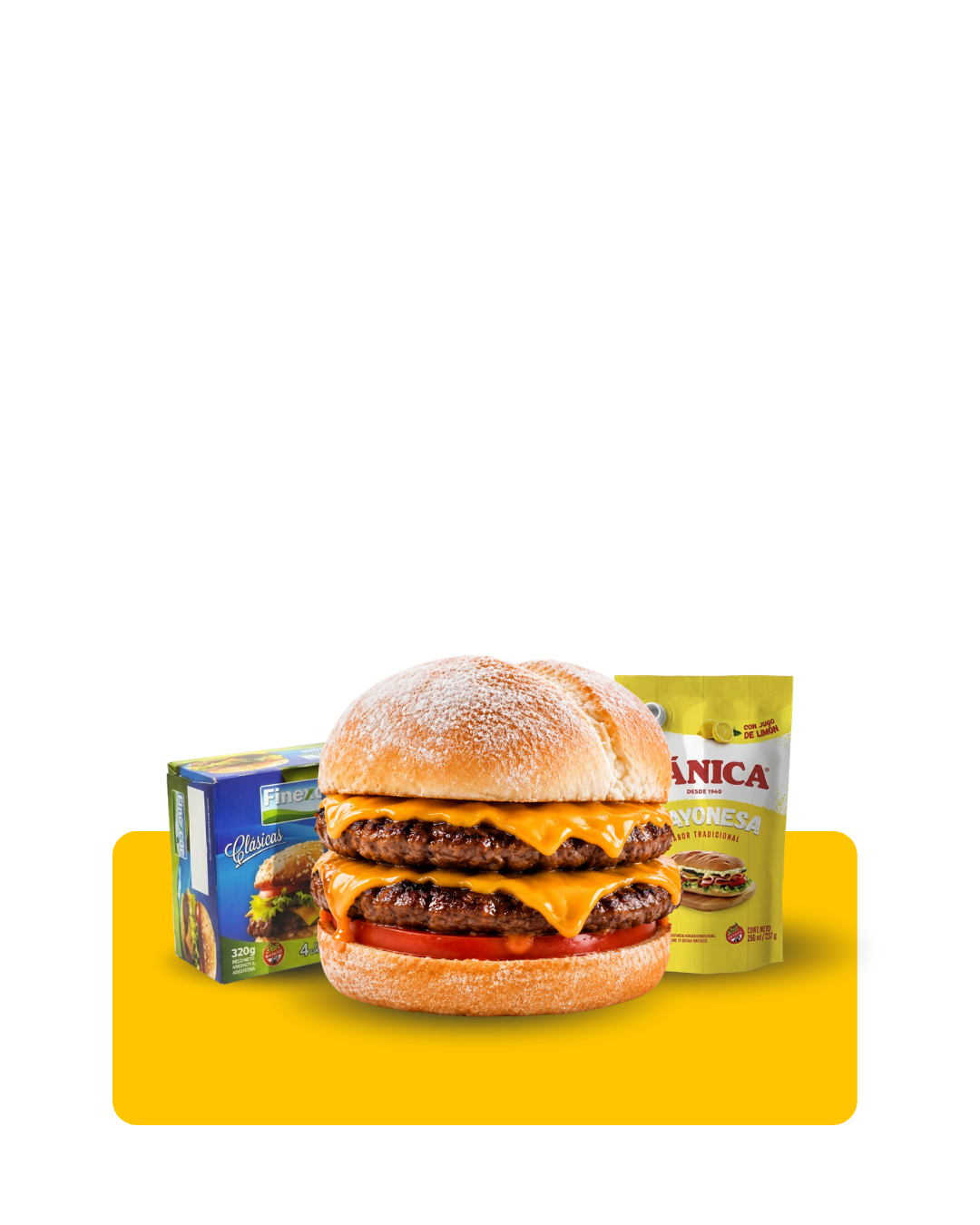 60 Hamburguesas 80Grs Finexcor + Pan Fargo Artesano